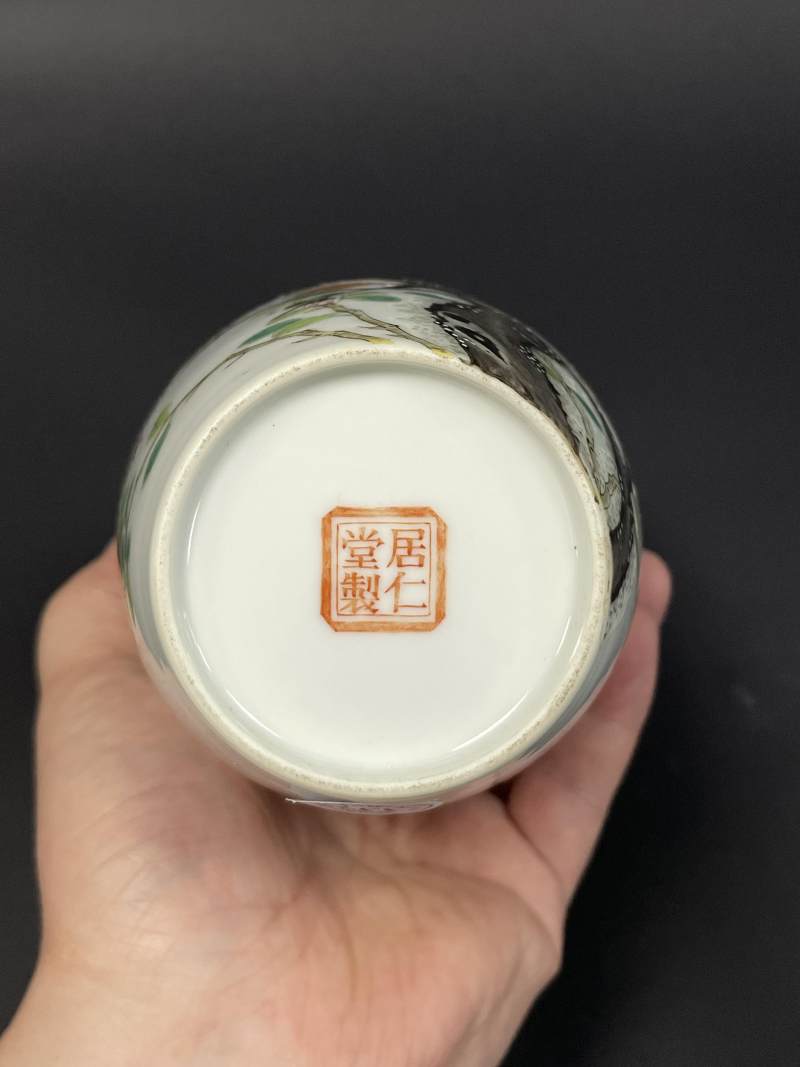 民国 粉彩喜鹊登梅纹瓶一对 - 图9