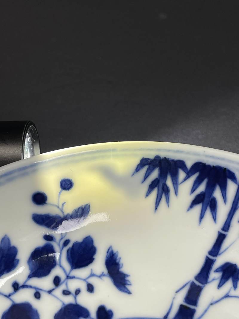 清光绪 青花梅兰竹菊四君子开光云龙纹盘 - 图14