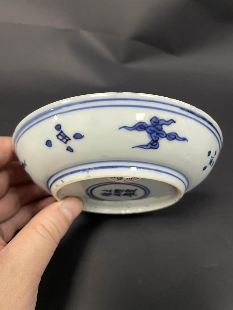 明末清初 青花花卉纹盘一对 - 图6