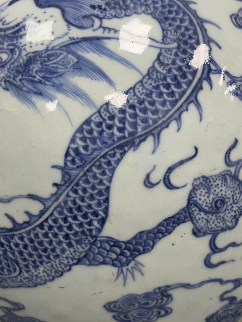 清雍正-乾隆 青花云龙纹小天球瓶 - 图9