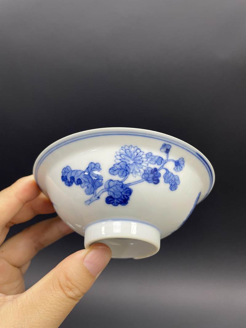 清晚期 青花折枝花卉纹碗盘八只 - 图31