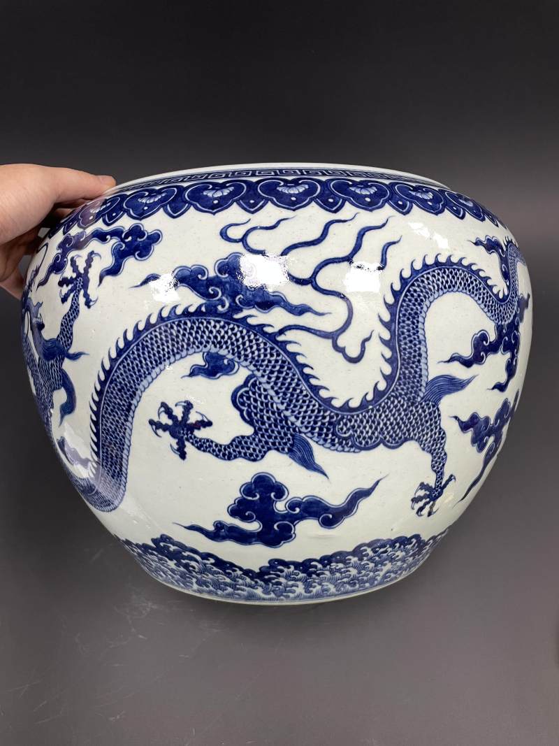 清晚期 青花云龙纹缸 - 图6
