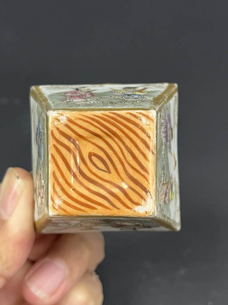 清中期 粉彩八仙过海图斗方杯四只 - 图21