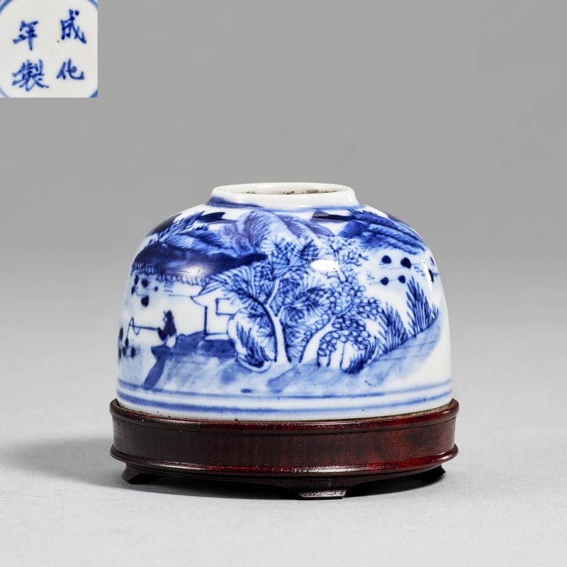 清光绪 青花山水水盂