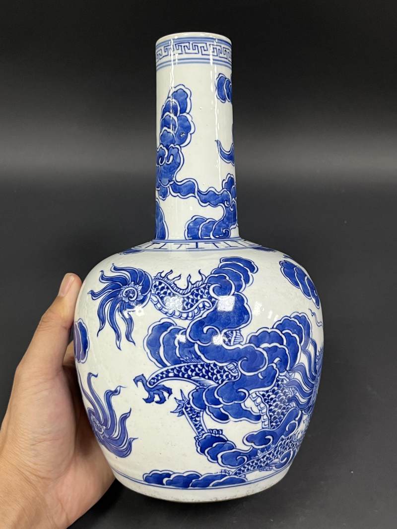 清中期 青花云龙纹纸槌瓶 - 图6