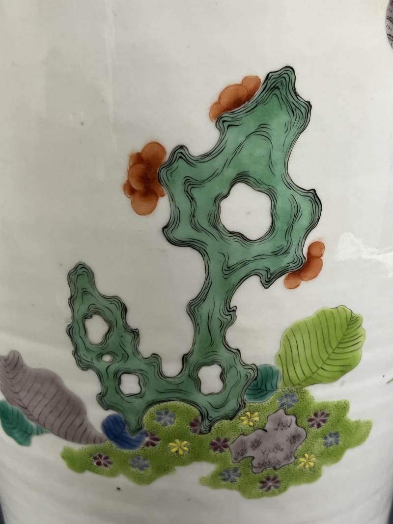 清晚期 粉彩花鸟纹大瓶 - 图22