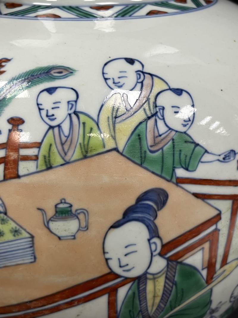 清康熙 斗彩四妃十六子图将军罐 - 图16