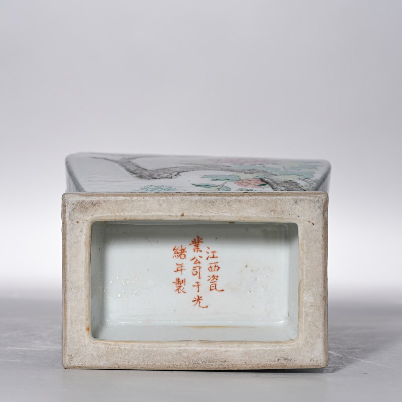 清光绪 粉彩花鸟四方象耳瓶 - 图7