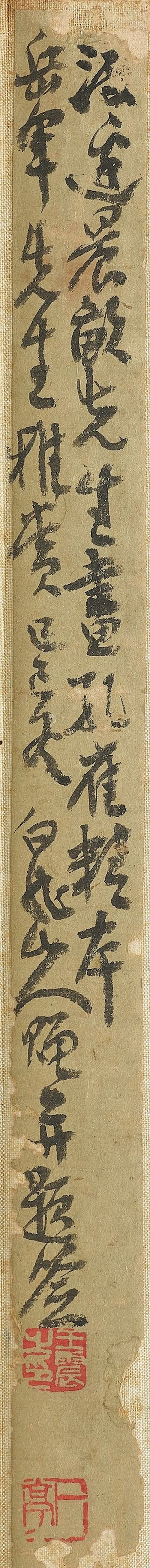 渡邊晨畝　南荒有孔雀　設色紙本　立軸 | WATANABE SHINPO (1867-1938) - 图2