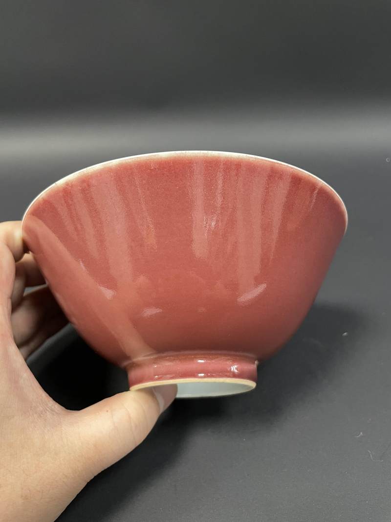 清雍正 红釉碗 - 图4