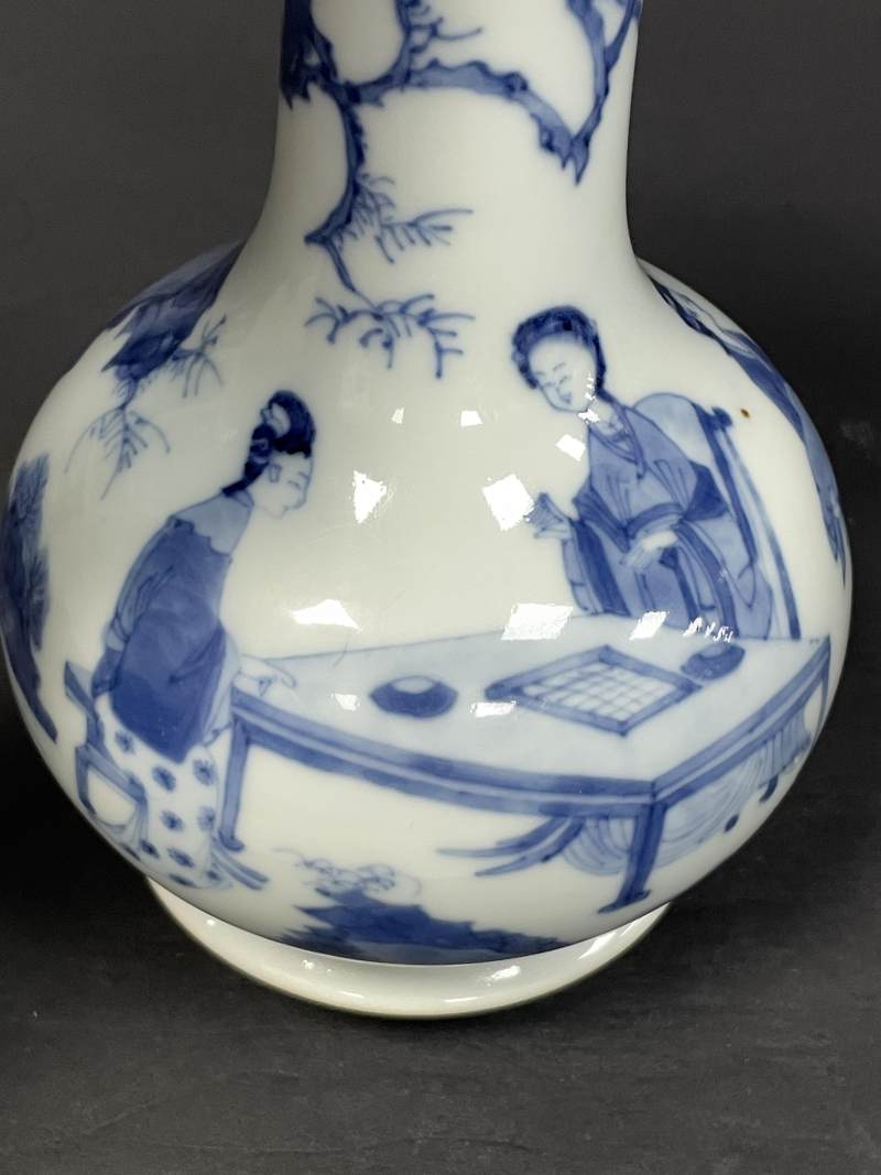清康熙 青花四美图瓶 - 图10