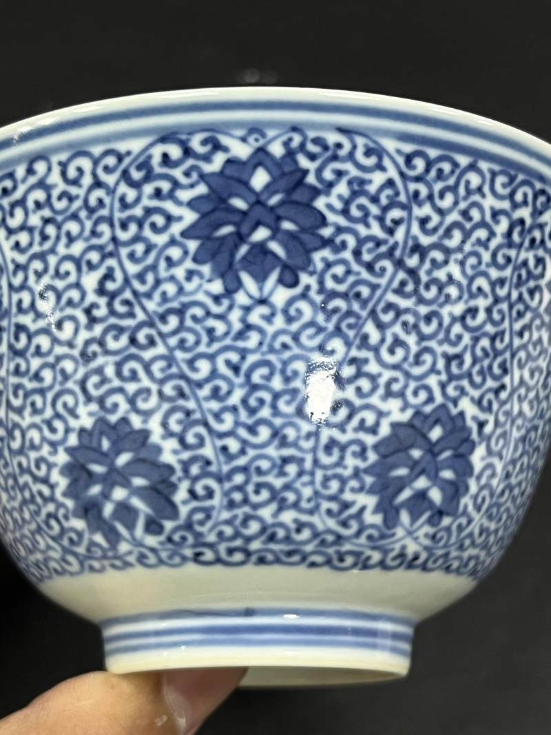 清光绪 青花缠枝花卉纹茶碗 - 图8