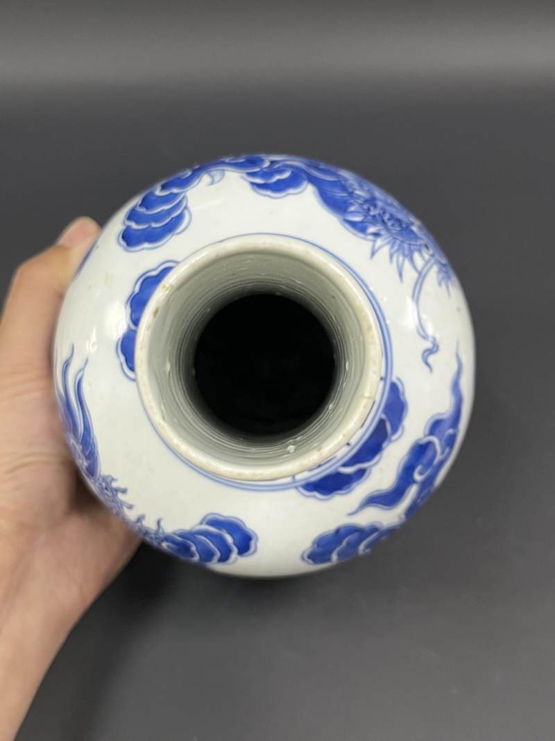 清中期 青花云龙纹纸槌瓶 - 图8