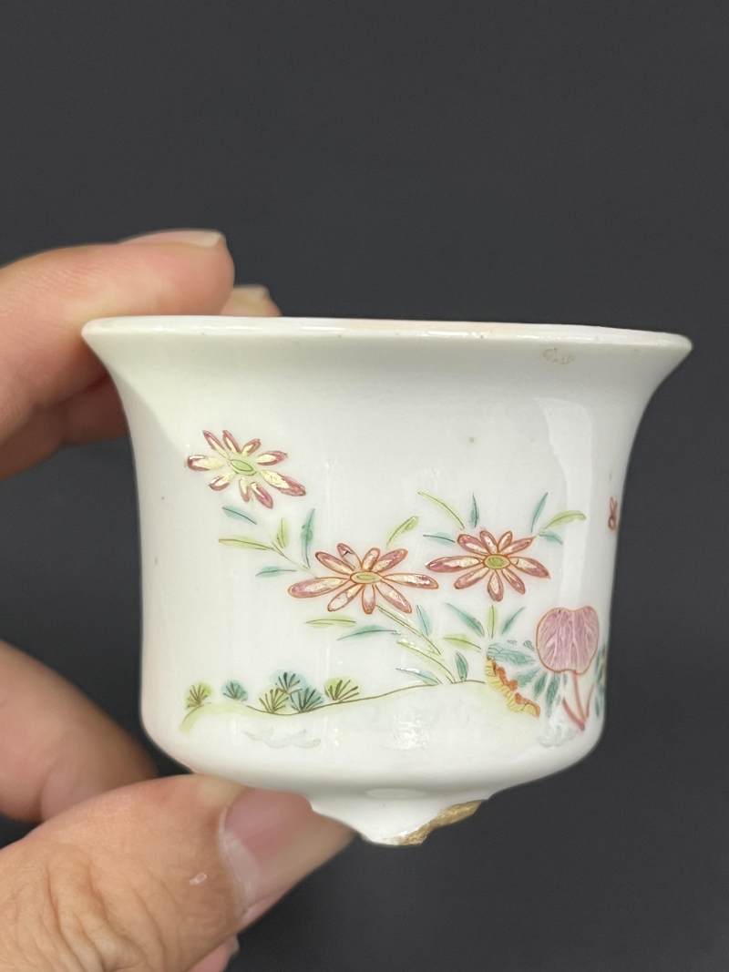 清中期 粉彩芦雁图小菖蒲盆一对 - 图12