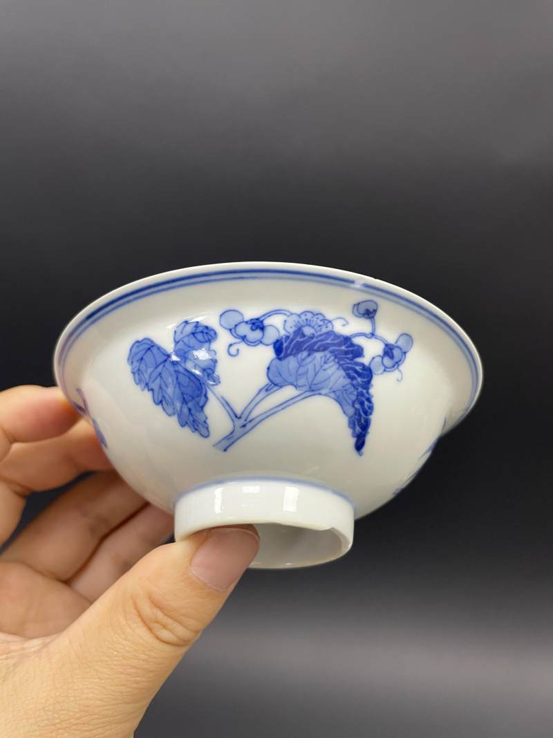 清晚期 青花折枝花卉纹碗盘八只 - 图33