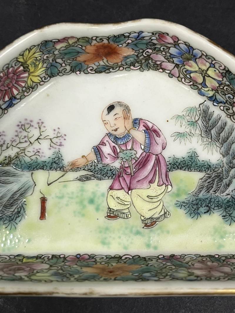 民国 粉彩婴戏图九子攒盘 - 图55