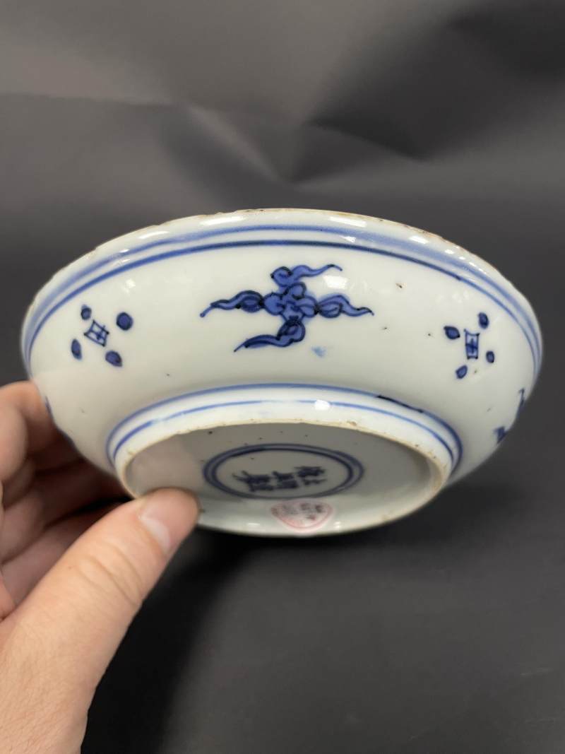 明末清初 青花花卉纹盘一对 - 图8