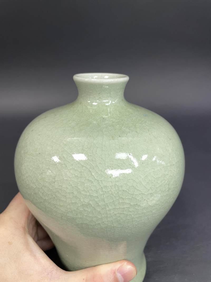 清早期 郎绿釉梅瓶 - 图5