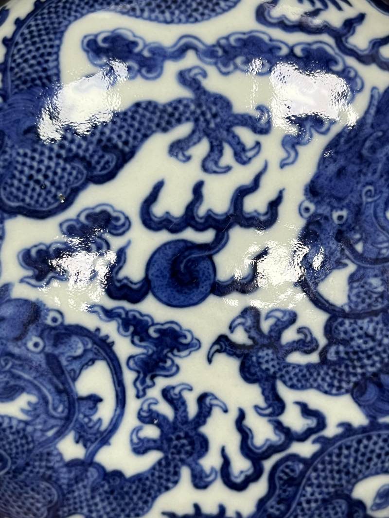 清中期 青花云龙纹印盒 - 图7