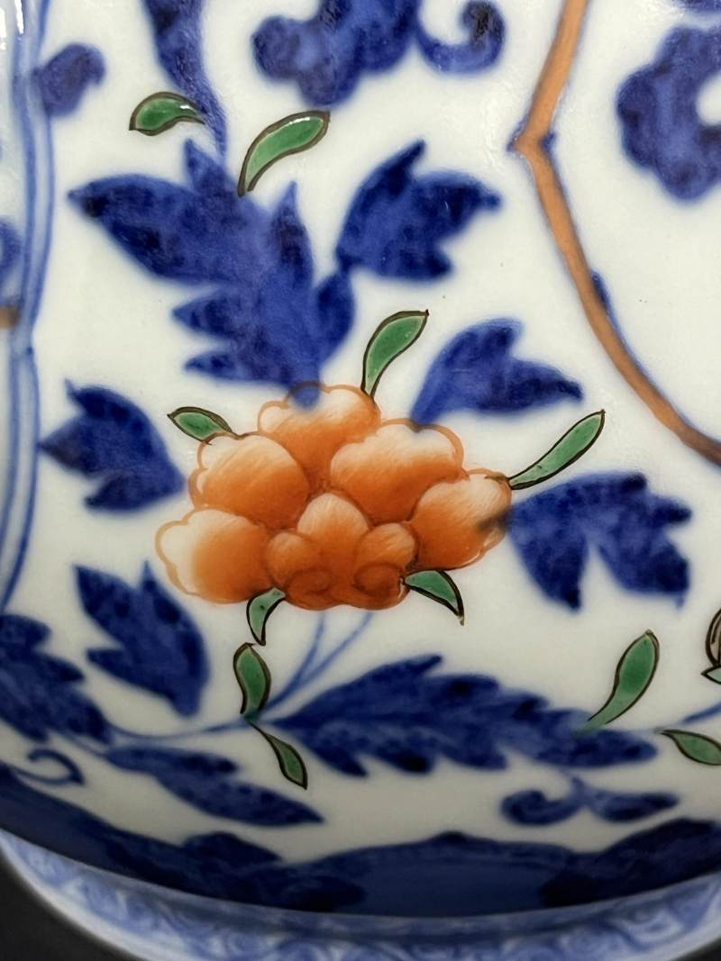 清中期 青花加彩折枝花果纹执壶 - 图13