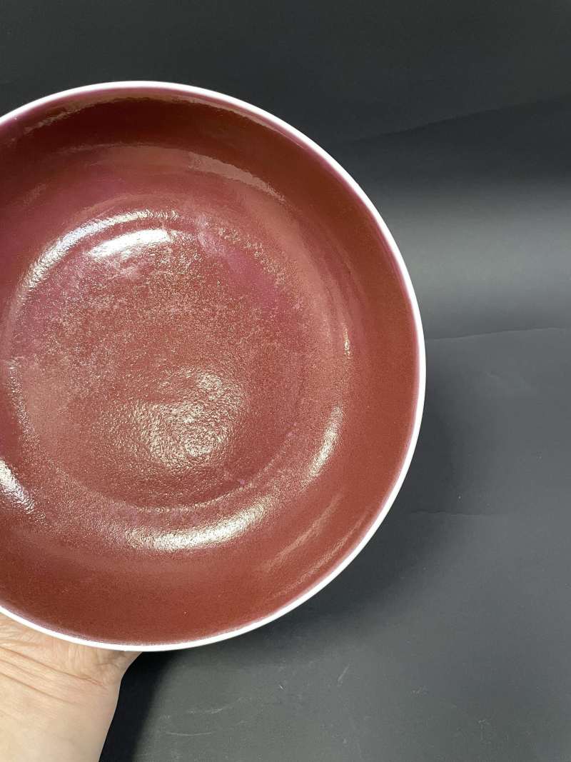 清光绪 胭脂红釉盘 - 图4