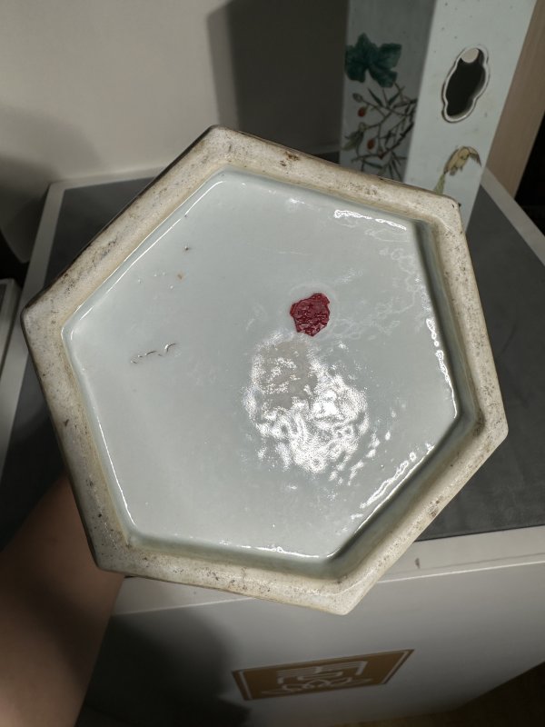 清同治 粉彩花鸟帽筒一对 - 图10