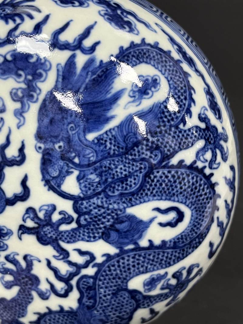 清中期 青花云龙纹印盒 - 图8