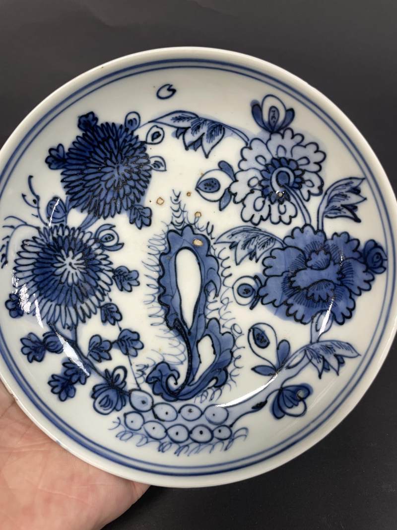 明末清初 青花花卉纹盘一对 - 图13