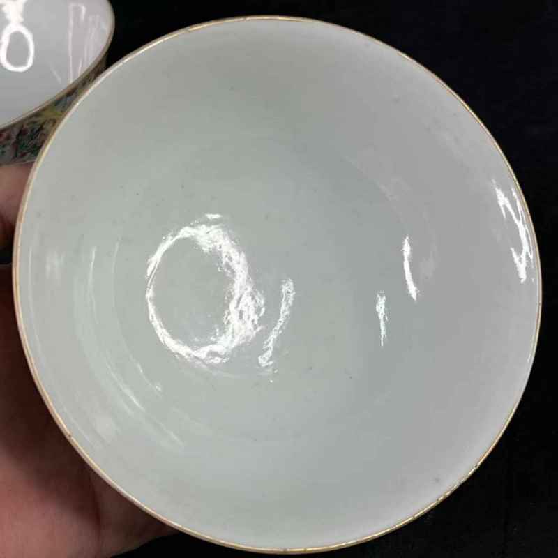 清光绪 粉彩百花不落地纹碗一对 - 图34