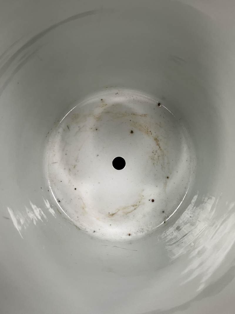 清晚期 黄地墨彩菊花纹花盆带奁一对 - 图7