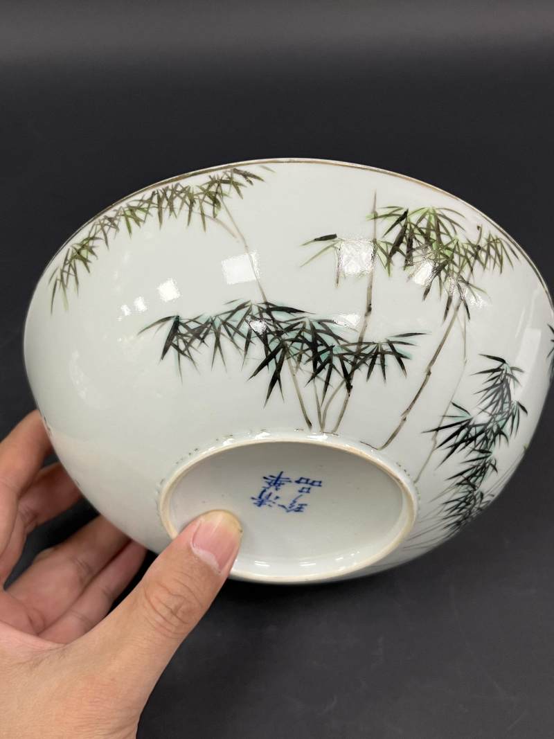 民国三年（1914年） 李纯赠段芝贵粉彩竹纹大碗一对 - 图10