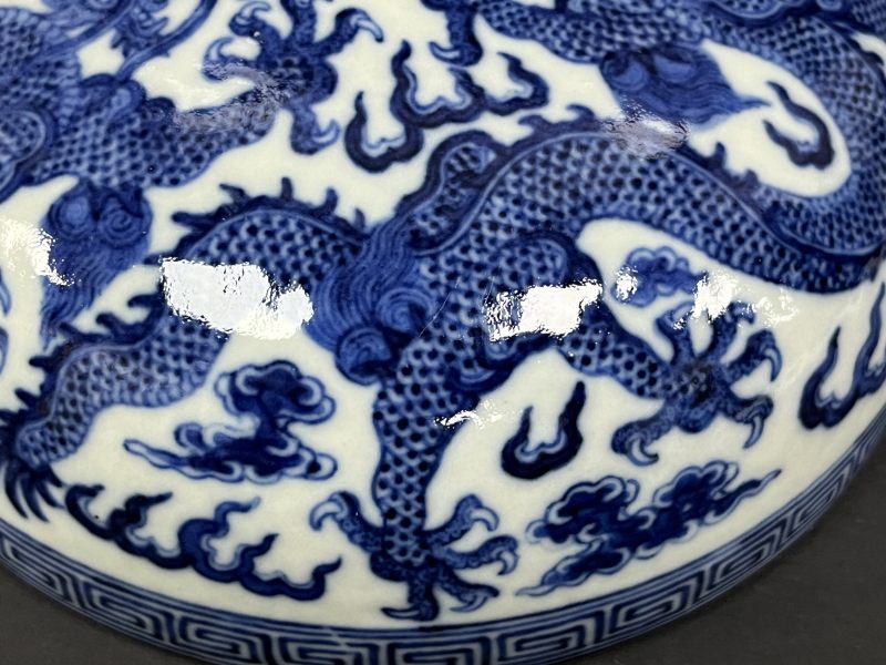 清中期 青花云龙纹印盒 - 图9