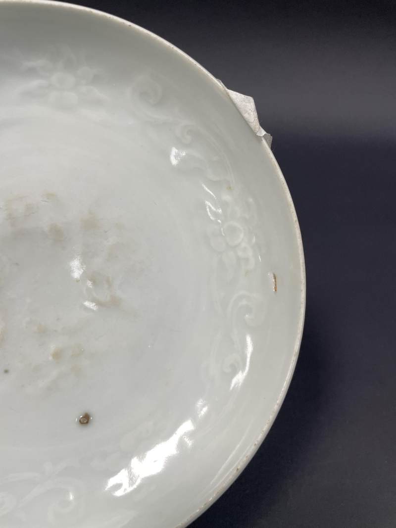 元 枢府釉凸花花卉纹盘 - 图4