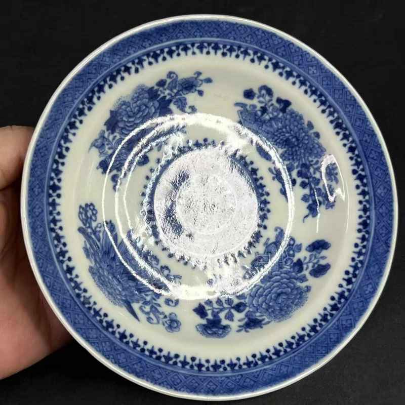 清乾隆 青花花卉纹折沿盘 - 图13