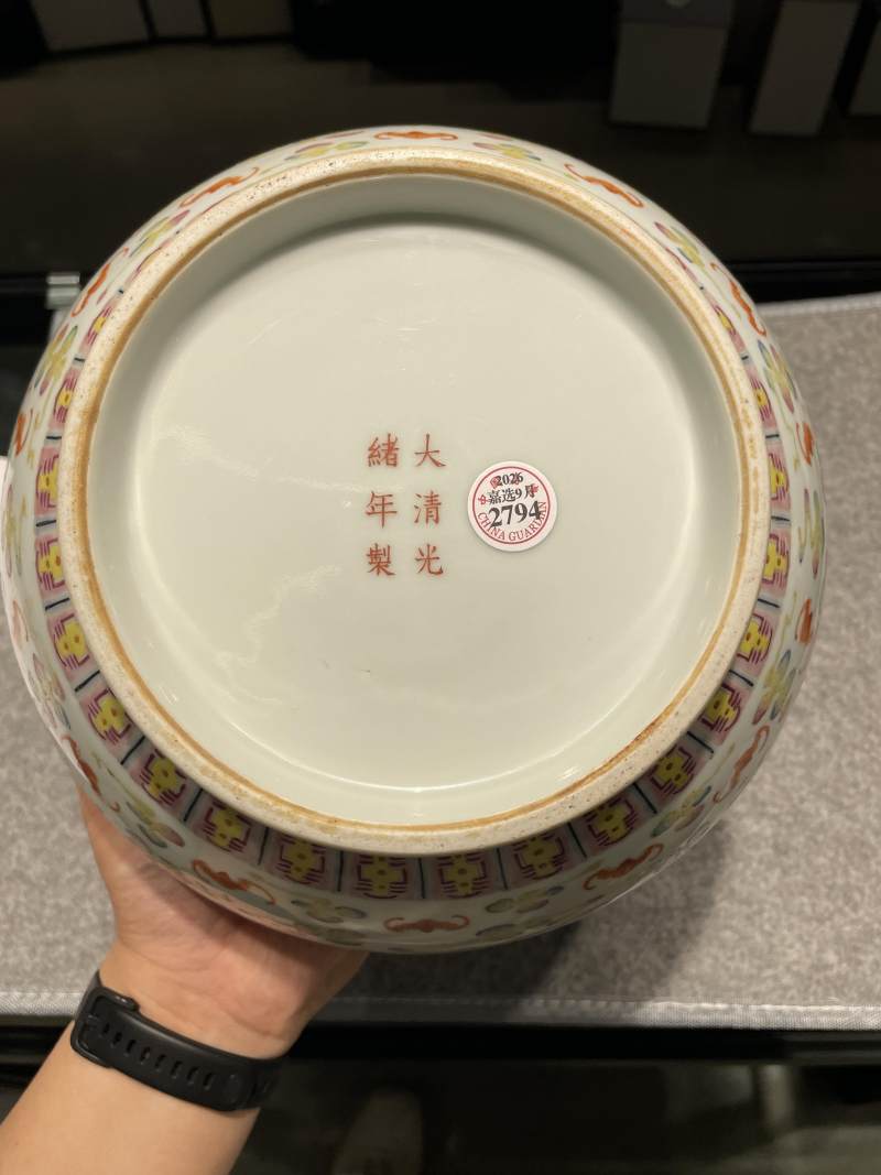清光绪 粉彩洪福齐天图荸荠瓶 - 图11