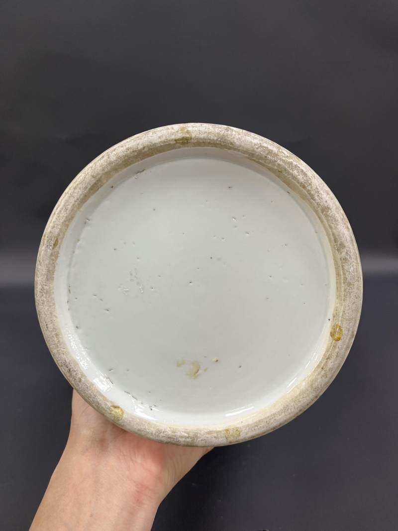 清中期 青花釉里红夜游赤壁图蝠耳大瓶 - 图8