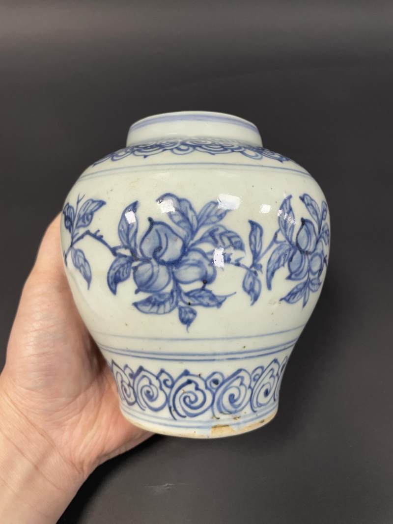 明中期 青花折枝瑞果纹罐 - 图5