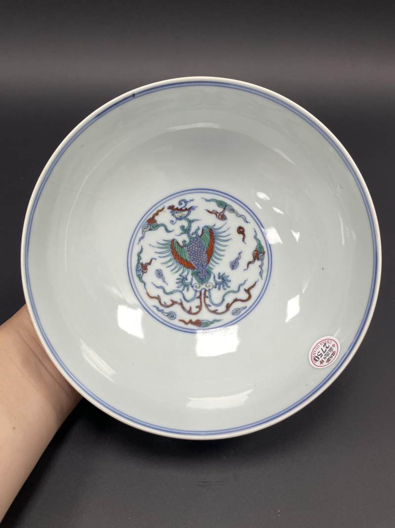 清康熙 斗彩云凤纹大碗 - 图9