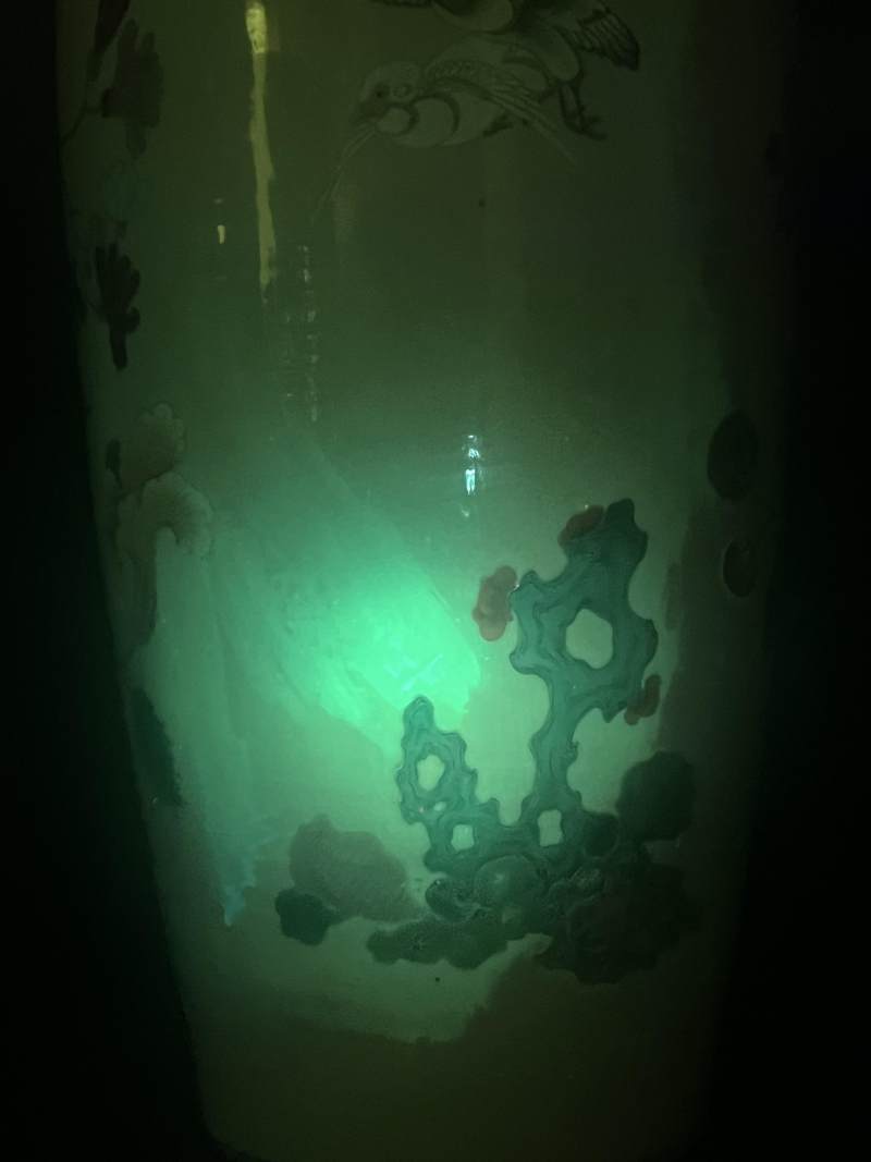 清晚期 粉彩花鸟纹大瓶 - 图24