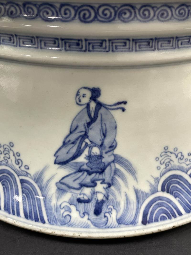 清雍正 青花三星八仙纹大花觚 - 图17