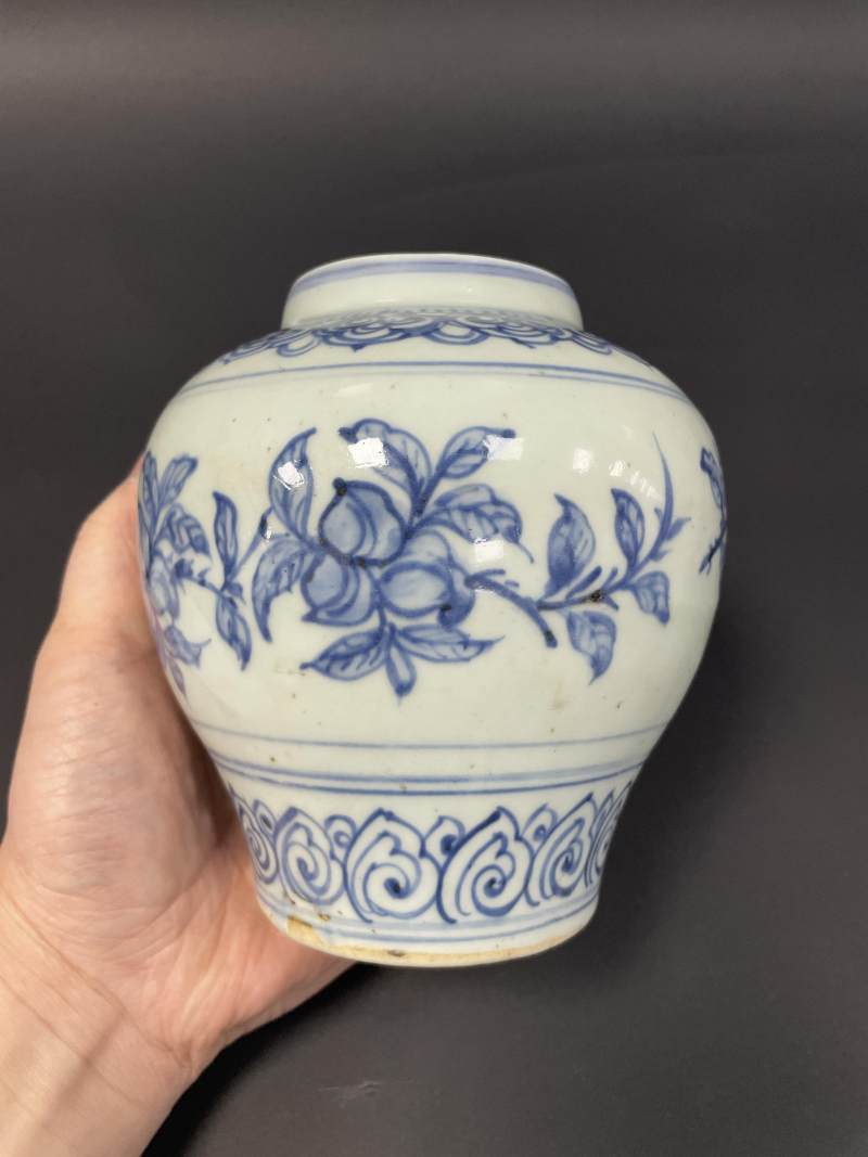明中期 青花折枝瑞果纹罐 - 图6
