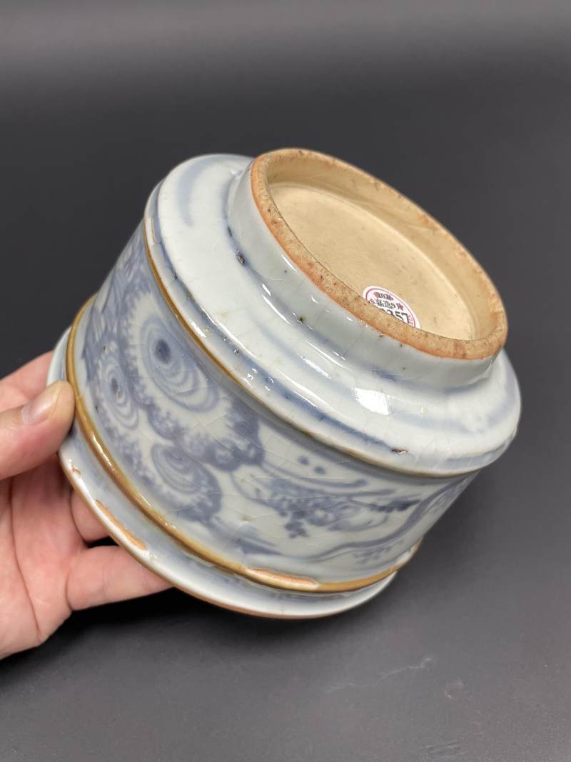 明空白期 青花山水纹筒式炉 - 图10