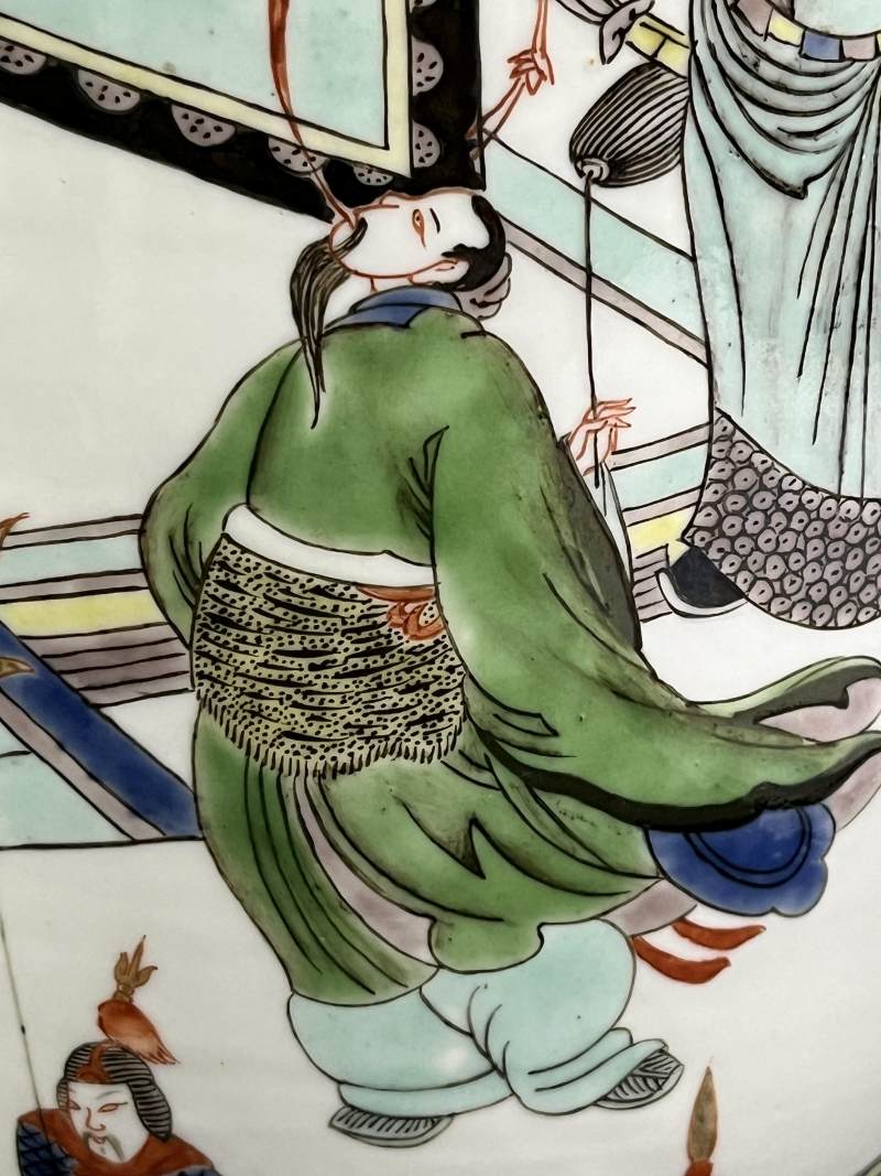 清晚期 五彩人物故事图棒槌瓶 - 图14