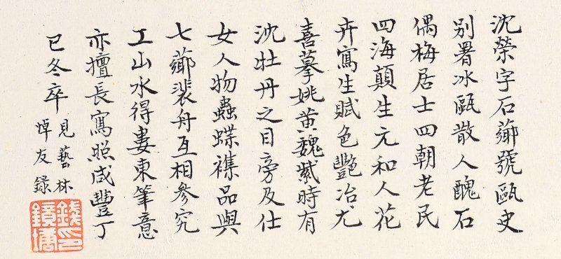 沈榮　筠蘭湖石　水墨金箋　扇面鏡心 | SHEN RONG (1794-1856) - 图2