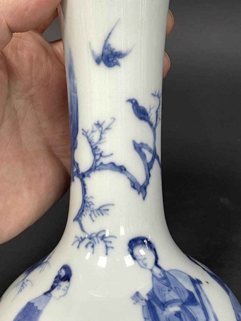 清康熙 青花四美图瓶 - 图12
