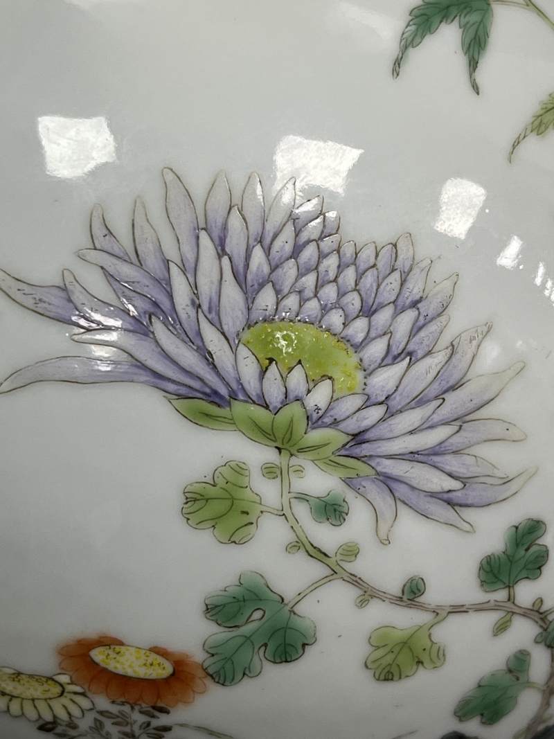 清晚期 粉彩花鸟纹蟠螭小天球瓶 - 图13