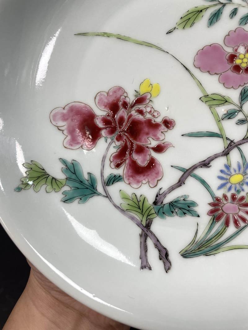 清雍正 粉彩花卉纹盘 - 图4