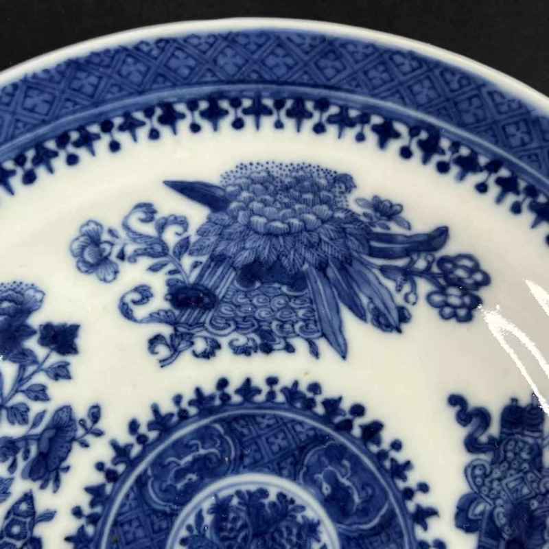 清乾隆 青花花卉纹折沿盘 - 图15