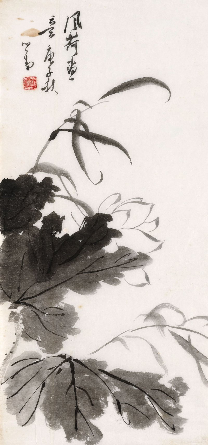 溥儒　風荷　水墨紙本　鏡心　一九六〇年作 | PU RU (1896-1963)