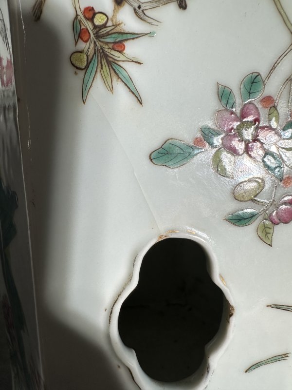 清同治 粉彩花鸟帽筒一对 - 图19